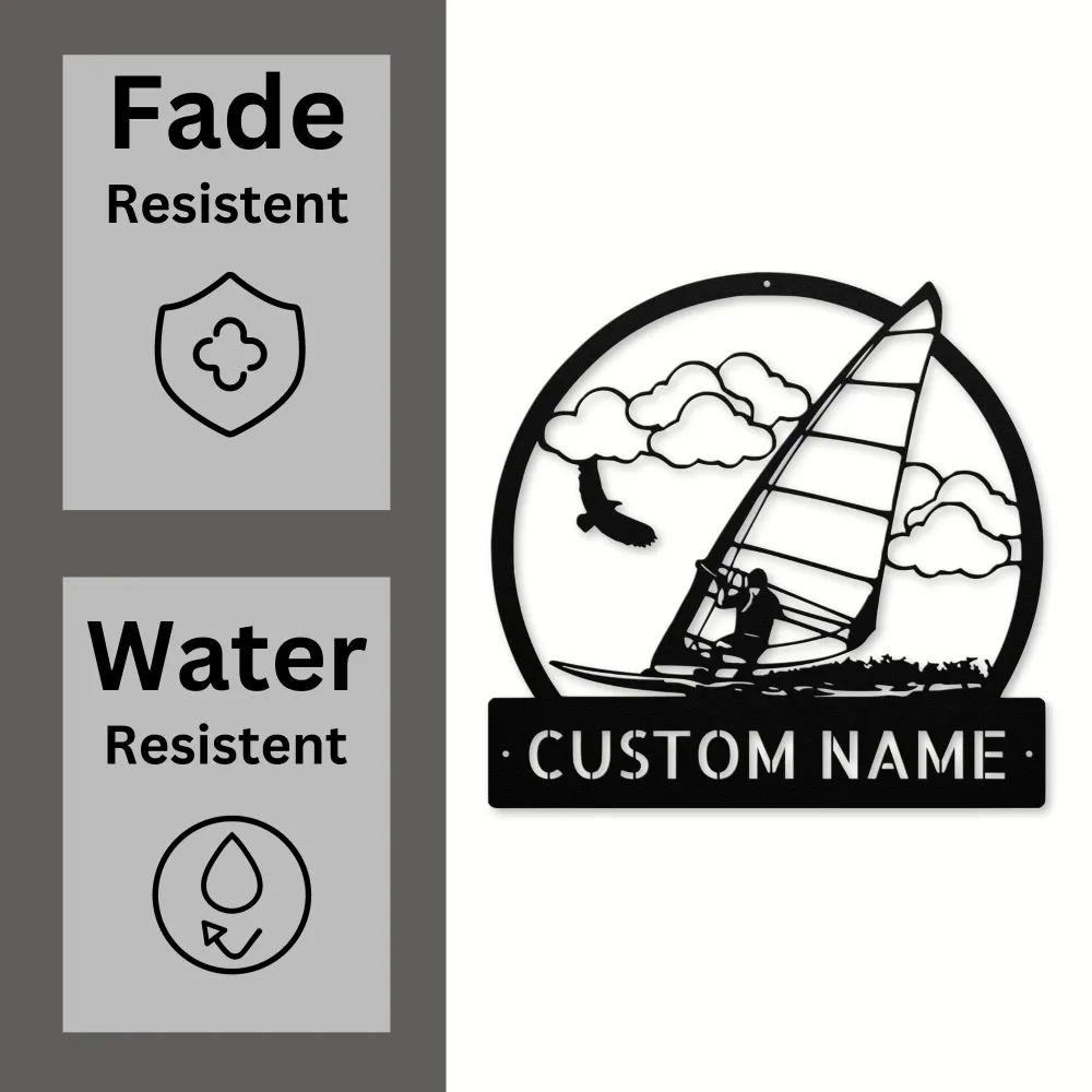 Personalized Land Windsurfing Metal Sign